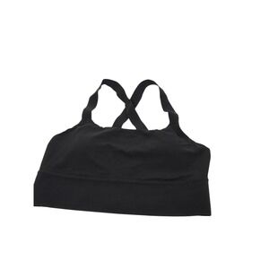Athleta Black Cross Back Sports Bra Medium Support Workout Activewear